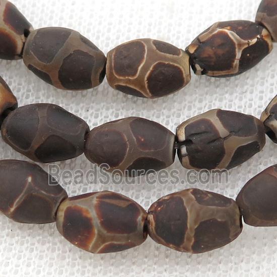 Tibetan Agate rice beads, football