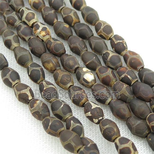 Tibetan Agate rice beads, football