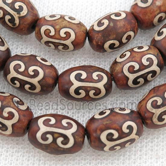 Tibetan Agate barrel beads