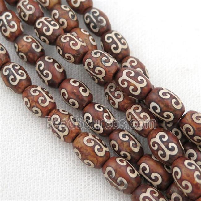 Tibetan Agate barrel beads