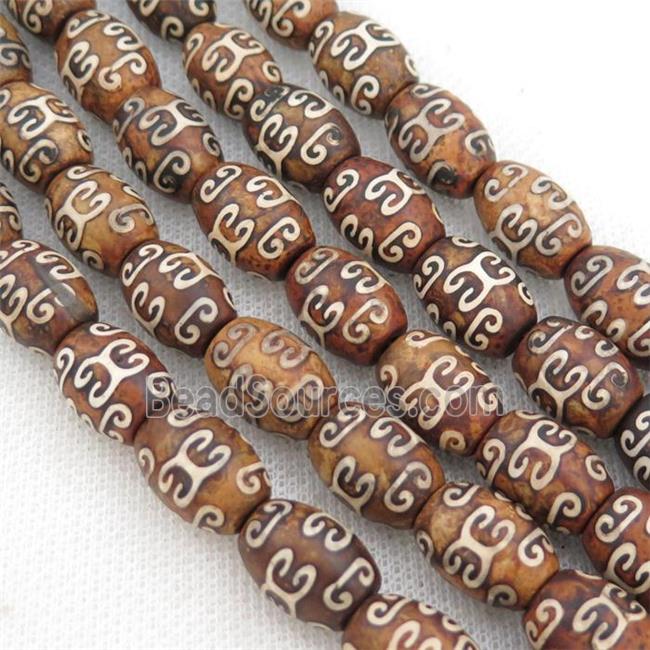 Tibetan Agate barrel Beads