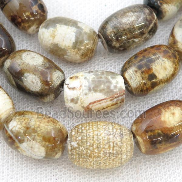 Tibetan Agate barrel beads