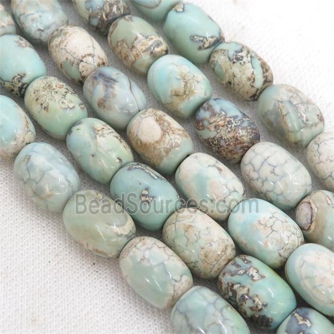 Turq Agate Barrel Beads