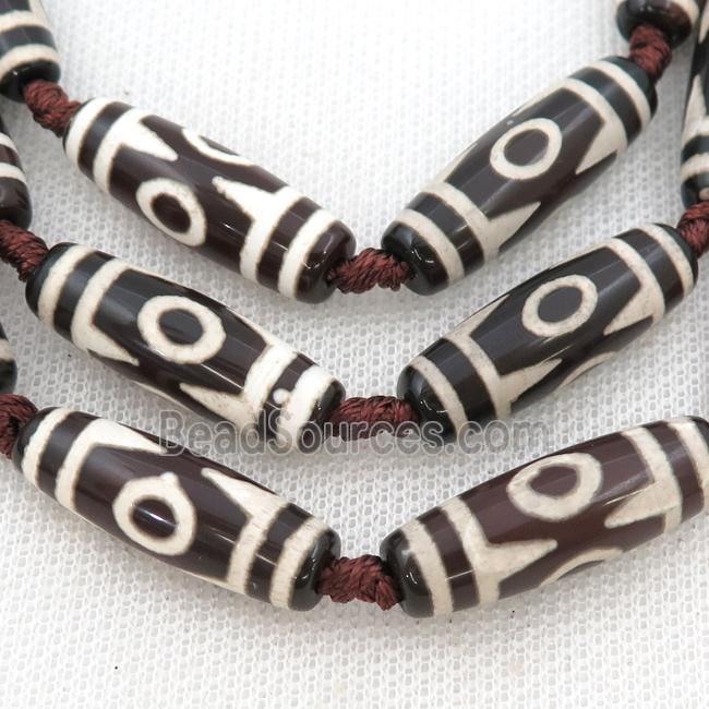 Tibetan Agate rice beads, eye