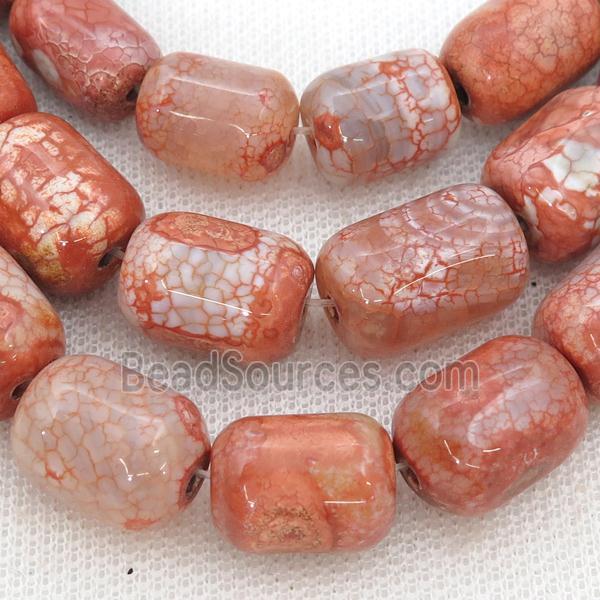 red dragon veins Agate barrel beads