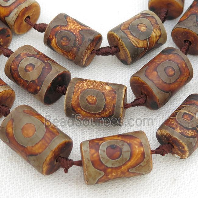 Tibetan Agate column beads, eye