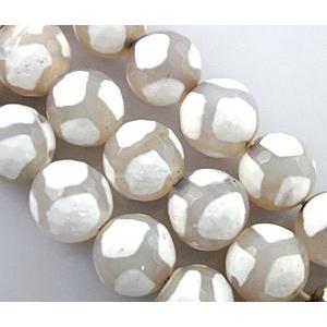 tibetan style Agate beads, faceted round