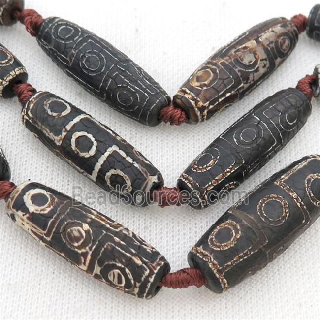 Tibetan Agate rice beads, eye