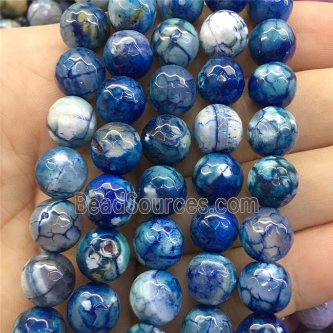 blue dragonVeins Agate Beads, faceted round