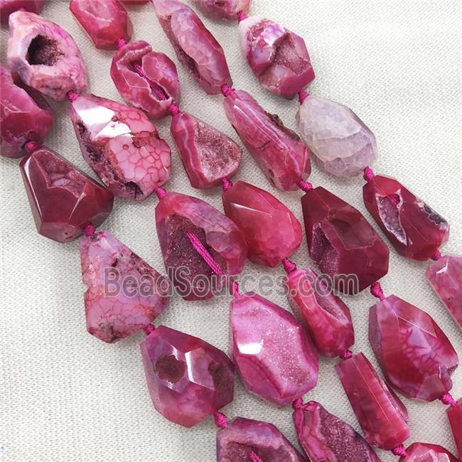 red Agate Geode Druzy Beads, freeform