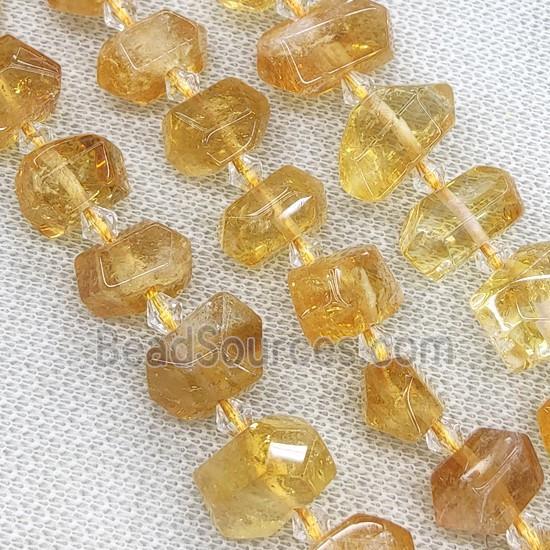 natural Citrine bullet Beads