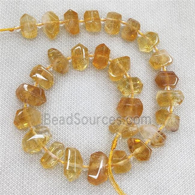 natural Citrine bullet Beads