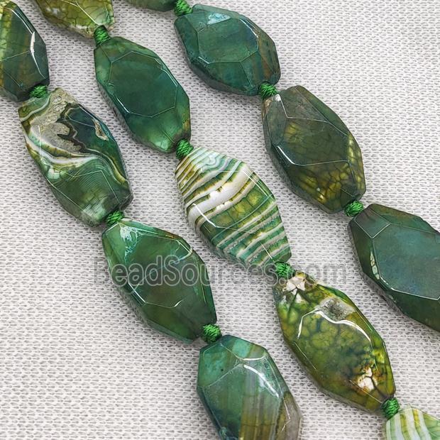 green Veins Agate Beads, freeform