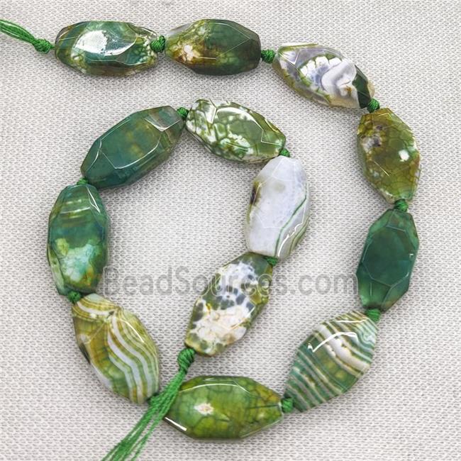 green Veins Agate Beads, freeform