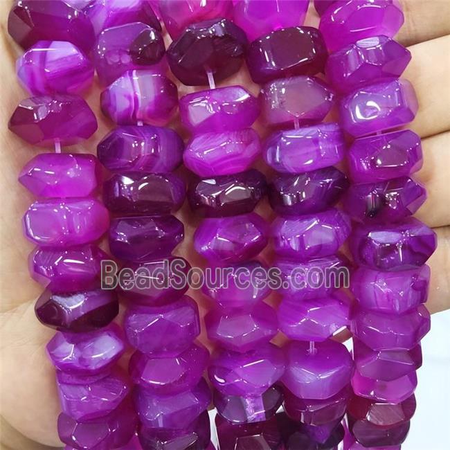 Hotpink Agate Beads Faceted Rondelle Dye