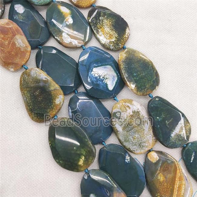 dragon veins Agate slice beads, faceted