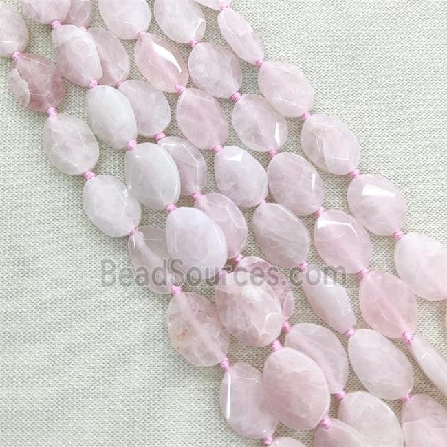 Rose Quartz slice Beads, faceted