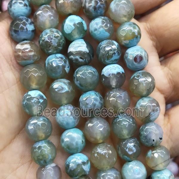 faceted round Agate Beads, dye