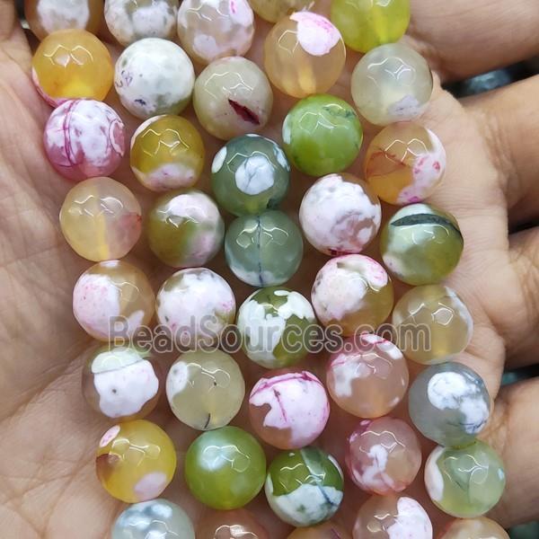 faceted round Agate Beads, dye