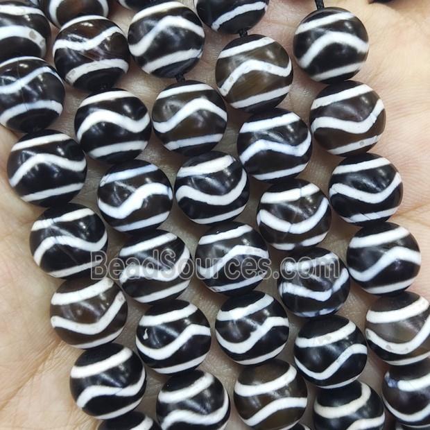 round Tibetan Dzi Agate Beads