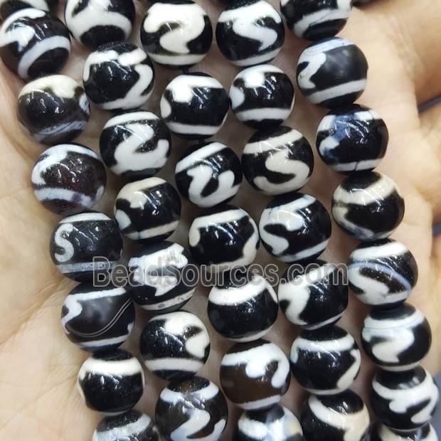 round Tibetan Dzi Agate Beads