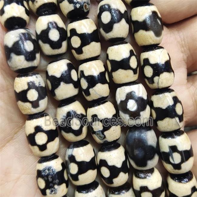 tibetan Dzi Agate barrel beads