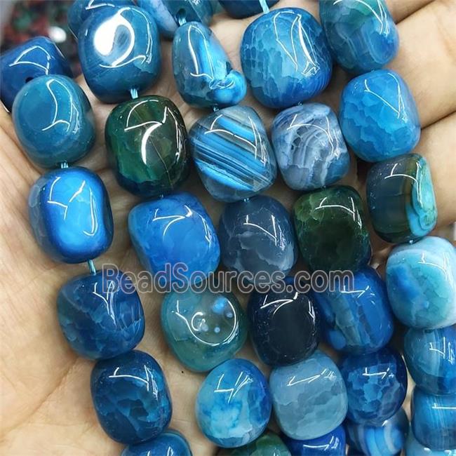 natural Agate Beads, freeform, blue dye