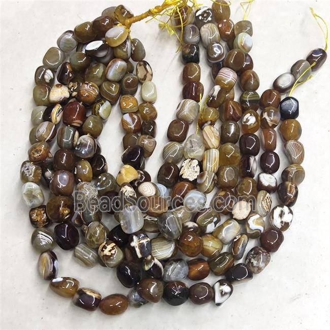 natural Agate Beads, freeform, coffee dye