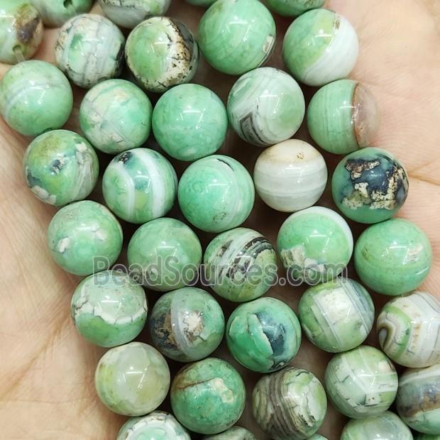 Green Turq Agate Beads Smooth Round