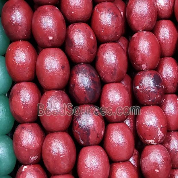 Red Jasper Beads Matte Barrel