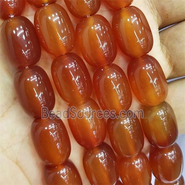 Red Carnelian Agate Barrel Beads AA-Grade