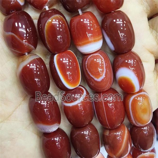 Red Carnelian Agate Barrel Beads AB-Grade