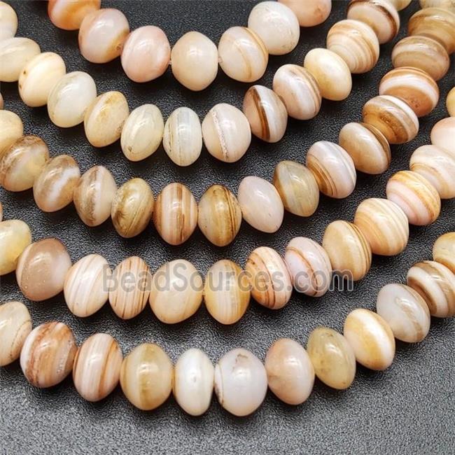 Striped Agate Beads Smooth Rondelle Natural Color