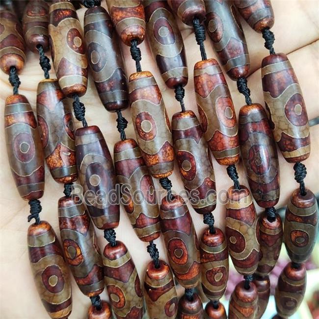 Tibetan Agate Rice Beads Evil Eye Antique Red