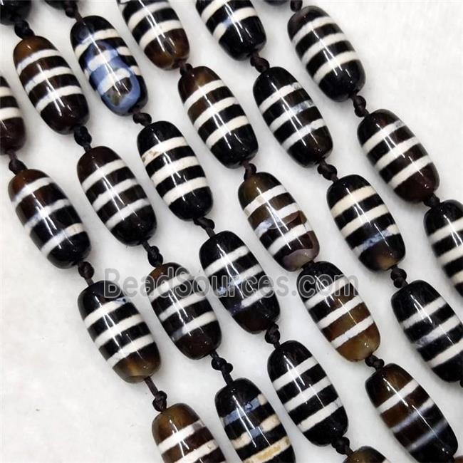 Tibetan DZi Agate Beads Barrel Line