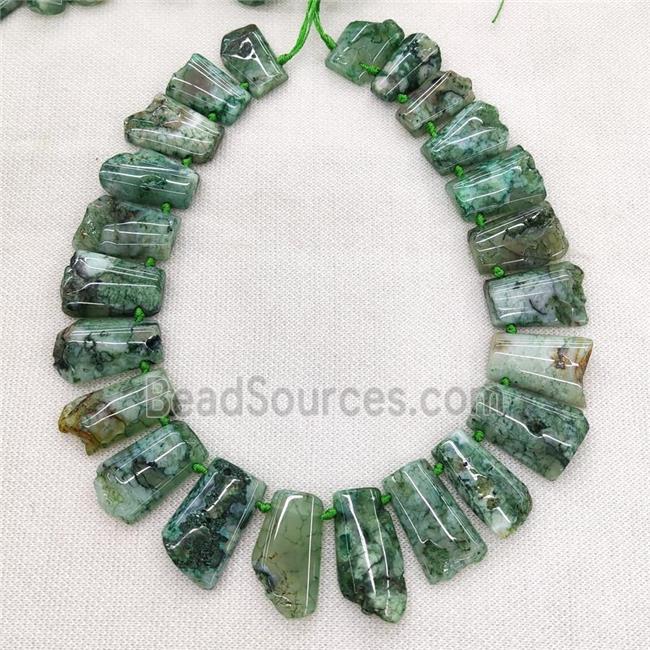 Green Cherry Sakura Agate Beads Freeform Graduated Topdrilled Dye