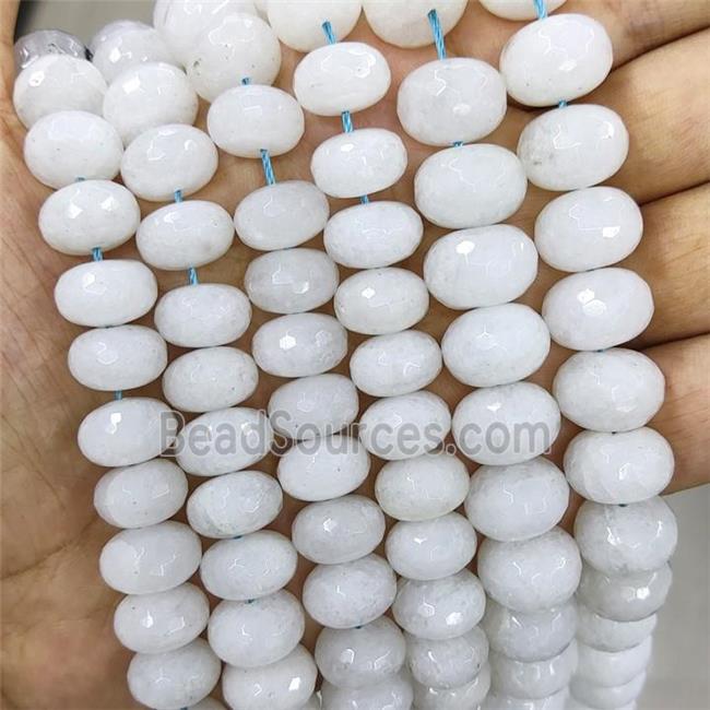 White Crystal Quartz Beads Faceted Rondelle