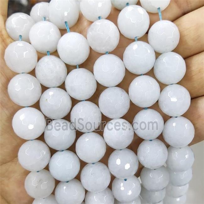 White Crystal Quartz Beads Faceted Round