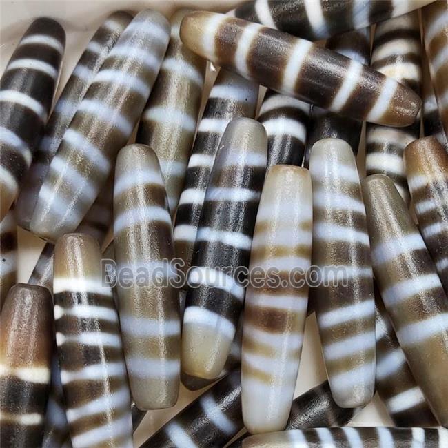 Natural Dzi Agate Rice Beads