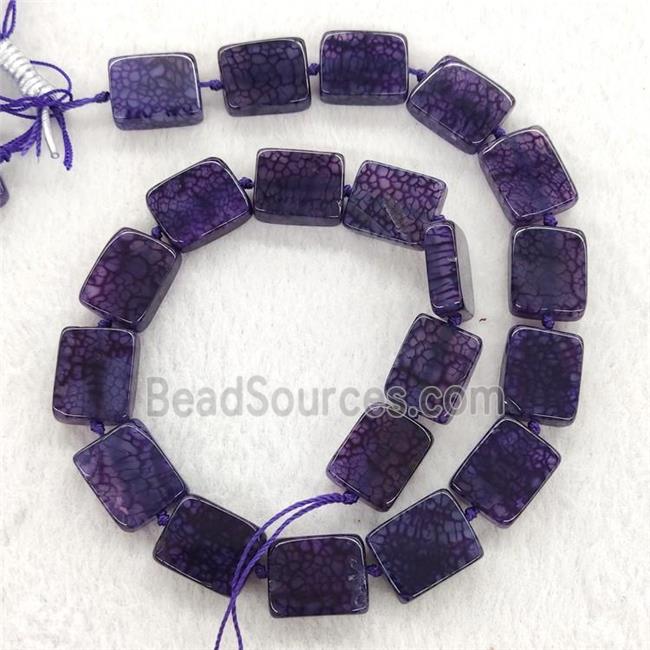 Purple Veins Agate Rectangle Beads