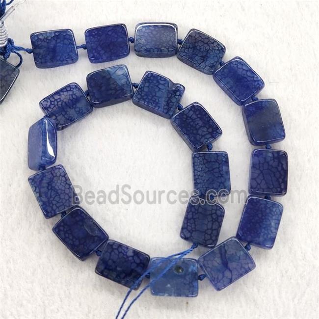 Blue Veins Agate Rectangle Beads