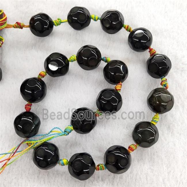 Natural Agate Round Beads Faceted Dye