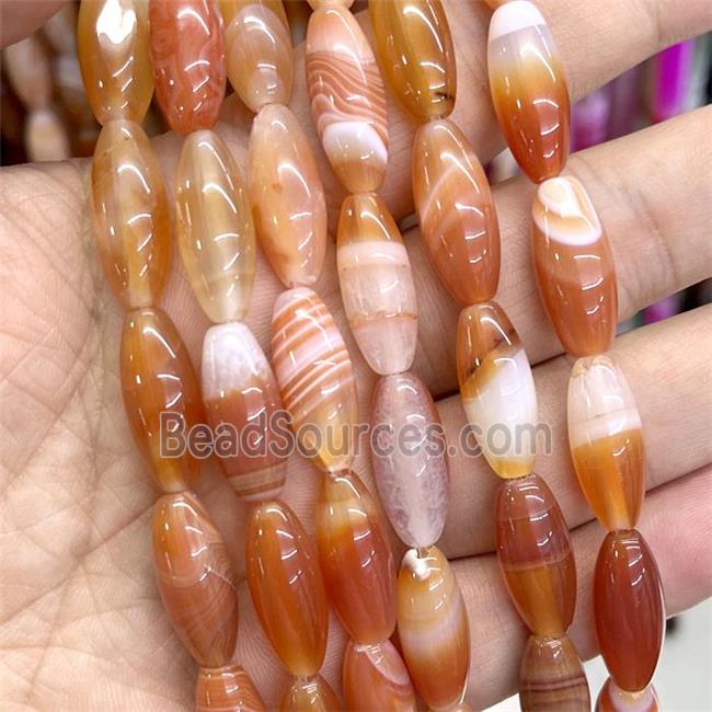 Red Stripe Agate Rice Beads Dye