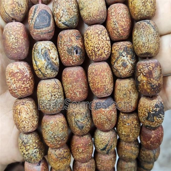 Natural Agate Beads Barrel Brown Dye