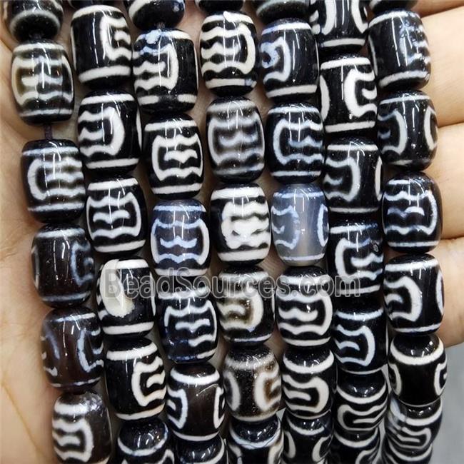 Tibetan Dzi Agate Beads Barrel