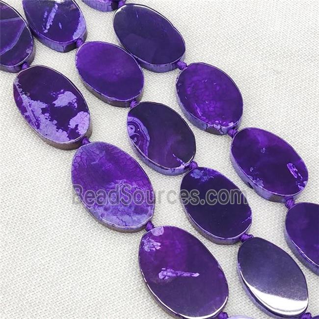 Natural Veins Agate Beads Freeform Slice Flat Purple Dye