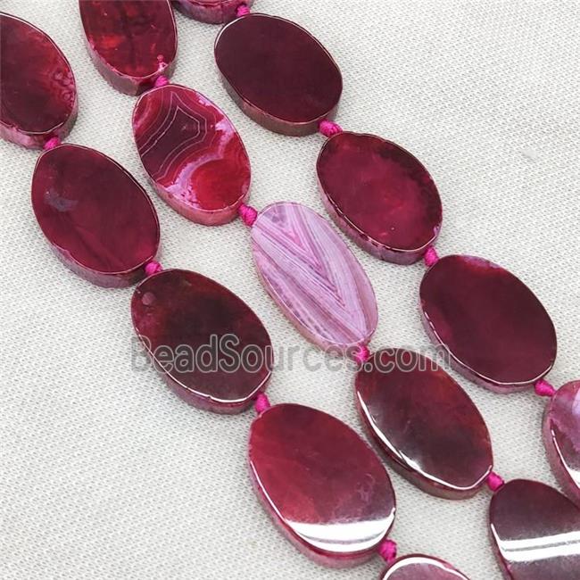 Natural Veins Agate Beads Freeform Slice Flat Red Dye