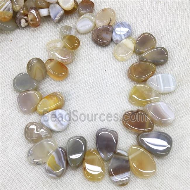 Natural Botswana Agate Beads Teardrop Graduated Topdrilled