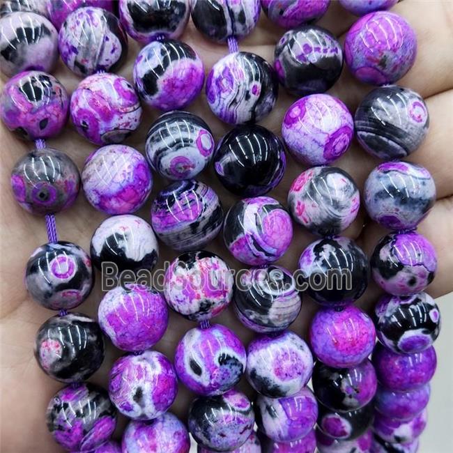 Hotpink Fire Agate Beads Smooth Round Dye