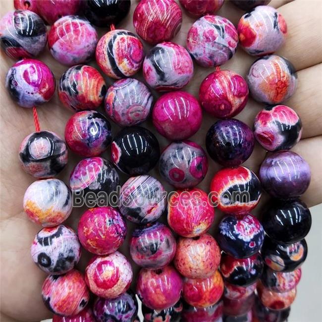 Red Fire Agate Beads Smooth Round Dye